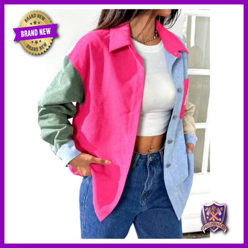 Plus Size Corduroy Button Down Jacket Boyfriend F… - image 5